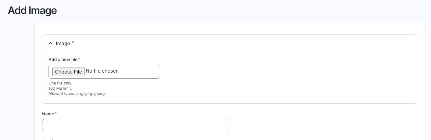 Drupal Add Image page 