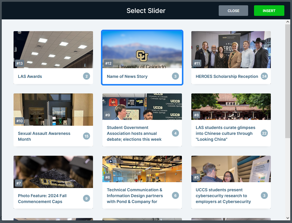 Screenshot of all image slider.